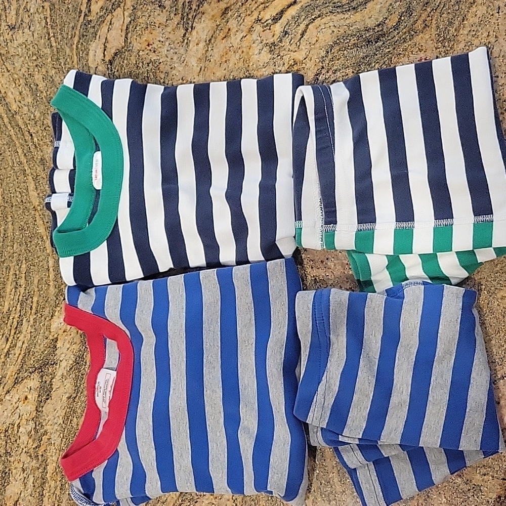 2 pair Hanna Andersson boys short john pajamas size 10 (140)